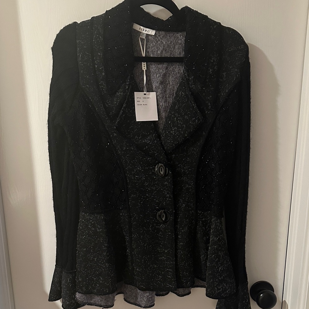 Sioni Black and Gray Women's Blazer